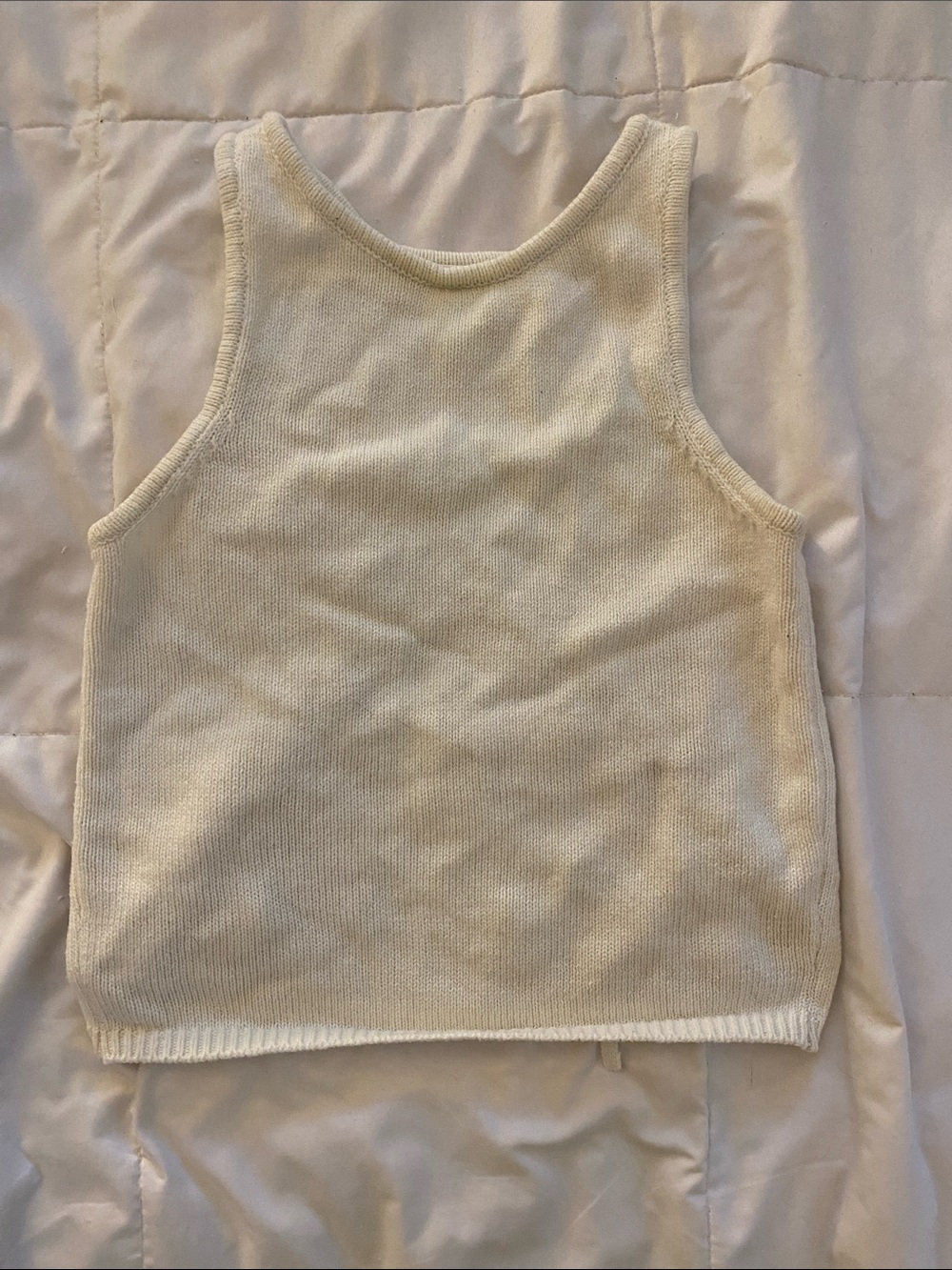 Abound Cream Ribbed Tank Top for Kids